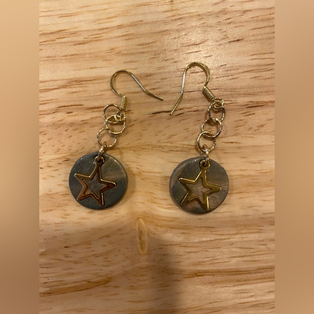 3/$10 Polymer Clay Circle and Star Earrings - Picture 2 of 8
